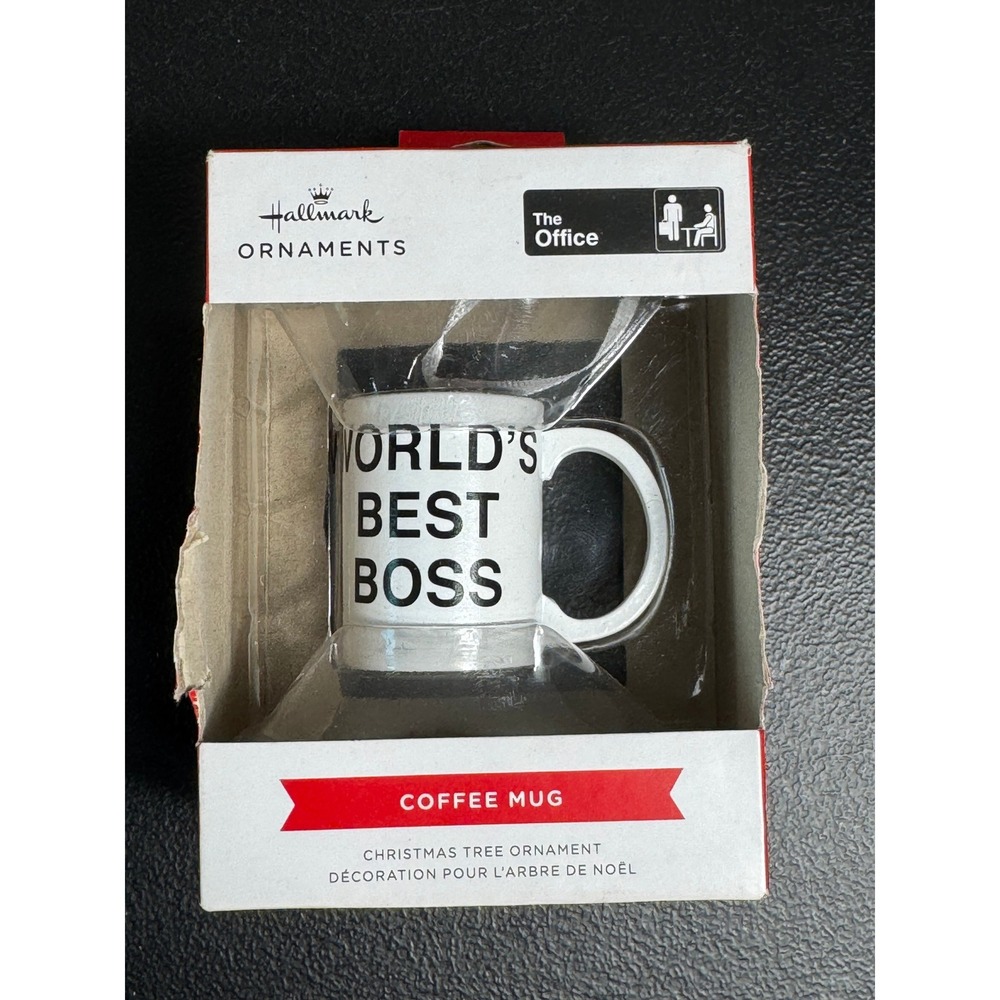 2-Hallmark The Office Worlds‎ Best Boss Coffee Mug Ornament Christmas Decoration